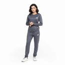 2 Pcs Women's Stitched Micro Interlock Printed Tracksuit GREY PUMA