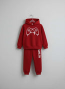 2 Pcs Boy's Polyester fleece Printed Tracksuit